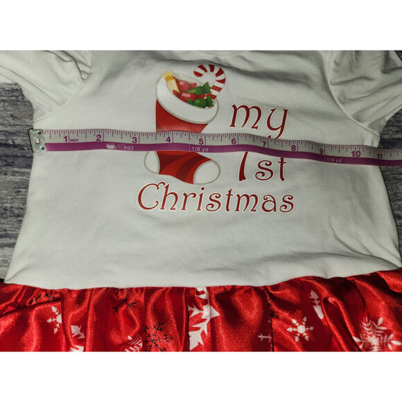 My 1st Christmas Holiday Party Red Snowflake 4 Piece Outfit Size 12-18 months - Picture 4 of 9